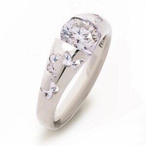 "Colors Stone Butterfly Ring for  Women Girl Hot Sale Design Rings, HA4021-6